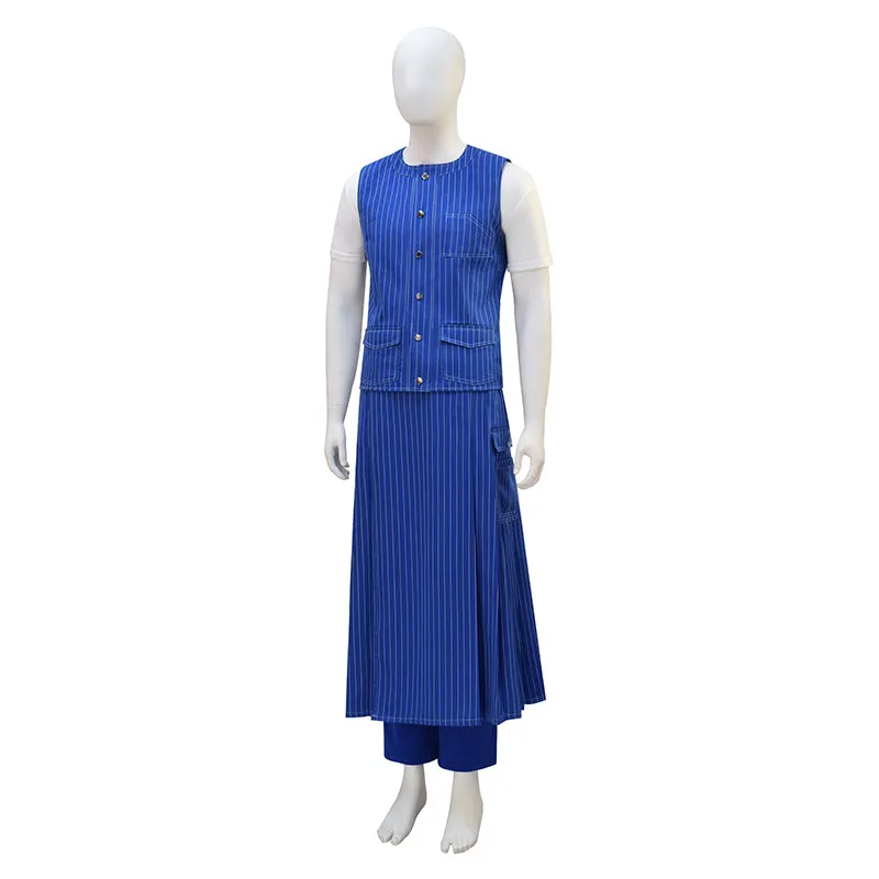 15th Doctor Ncuti Gatwa Cosplay Costume Season 2 of Doctor Who Striped Denim Suit Accosplay