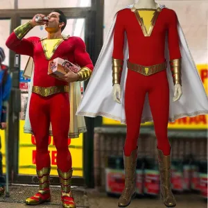 2019 Shazam Movie Custom Made Complete Shazam Cosplay Costume | With or Without Boots | or Cape Only - Free Shipping