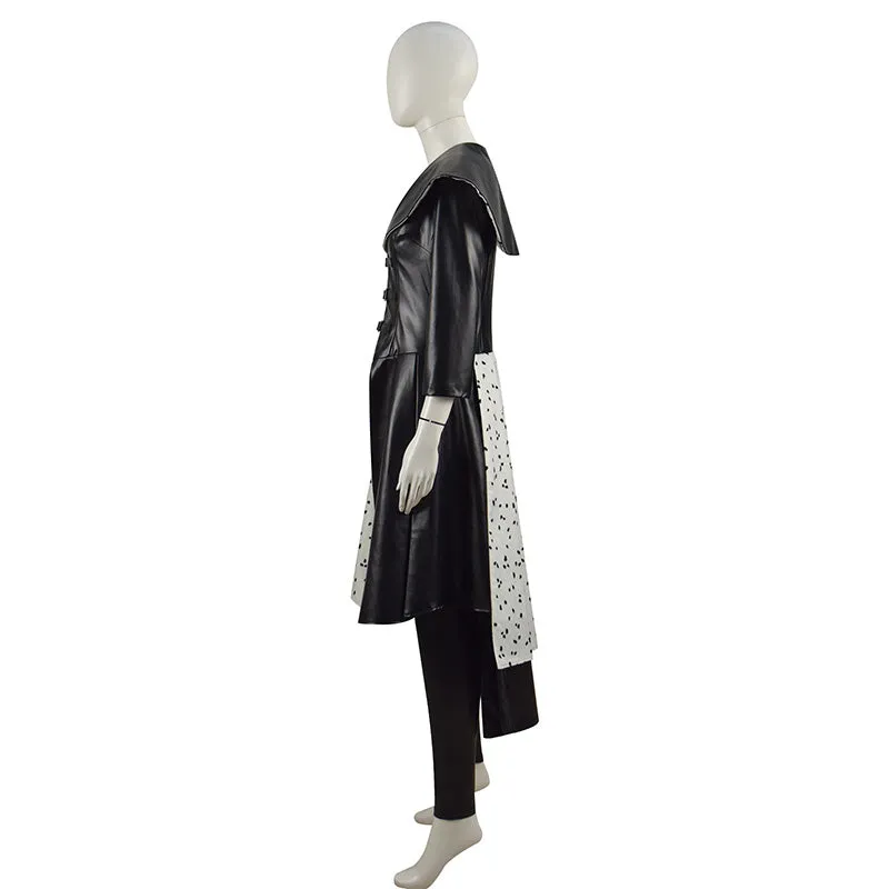 2021 Cruella Costume Dalmatian Coat Emma Stone Cruela Devil Cosplay Costumes Ideas