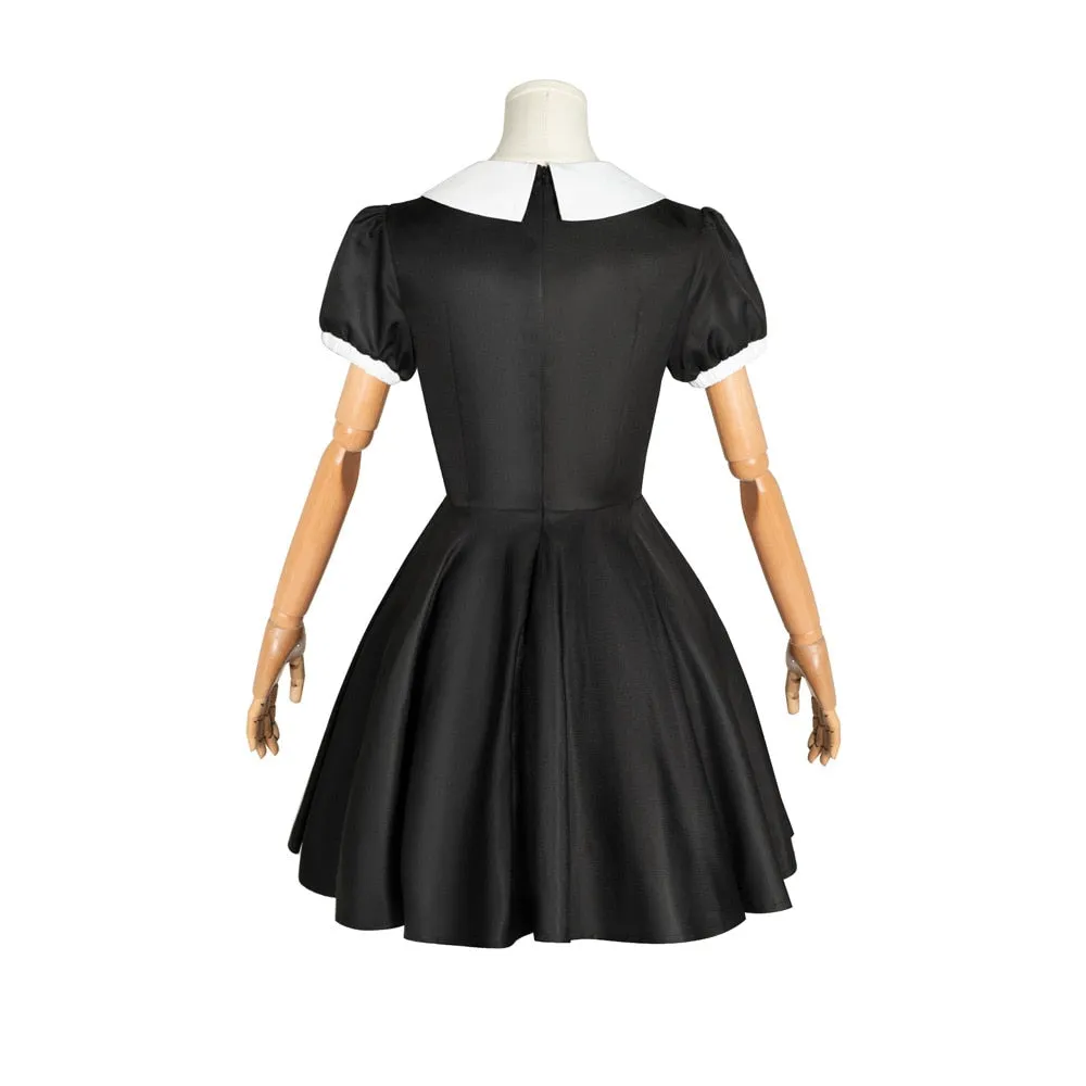 2022 Wednesday Addams Cosplay Costume Dress Optional Hair Wig Props