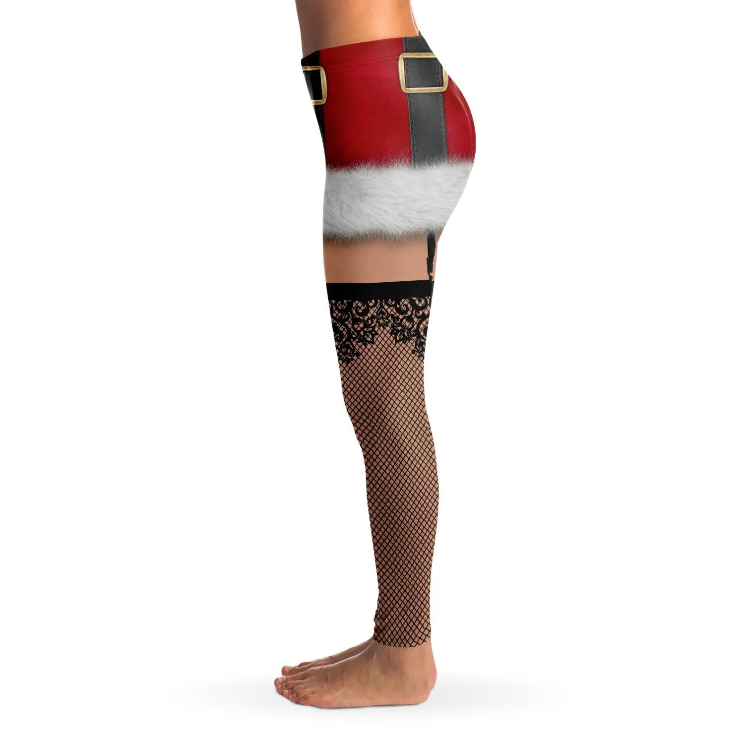 3D Naughty Santa Leggings All Over Print Extra Soft and Stretch