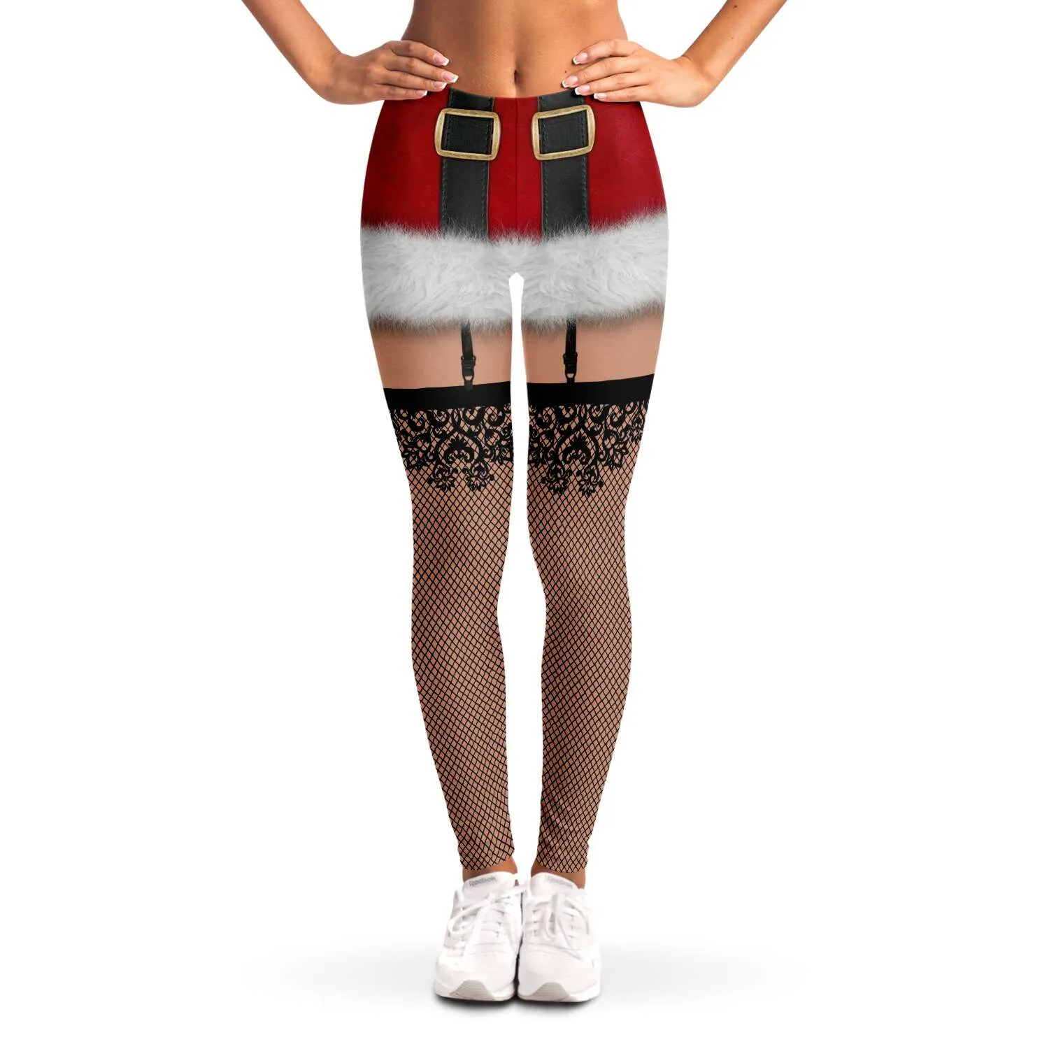 3D Naughty Santa Leggings All Over Print Extra Soft and Stretch