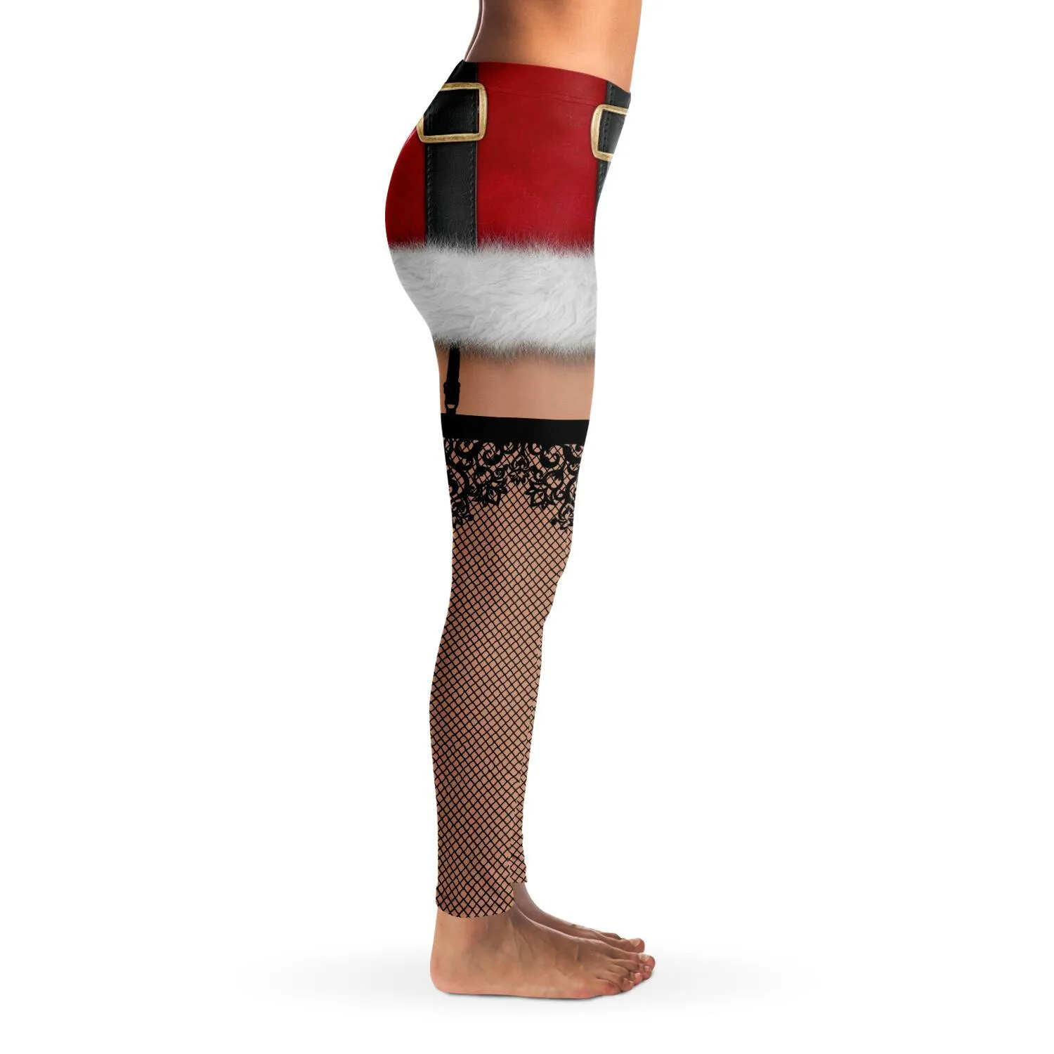 3D Naughty Santa Leggings All Over Print Extra Soft and Stretch