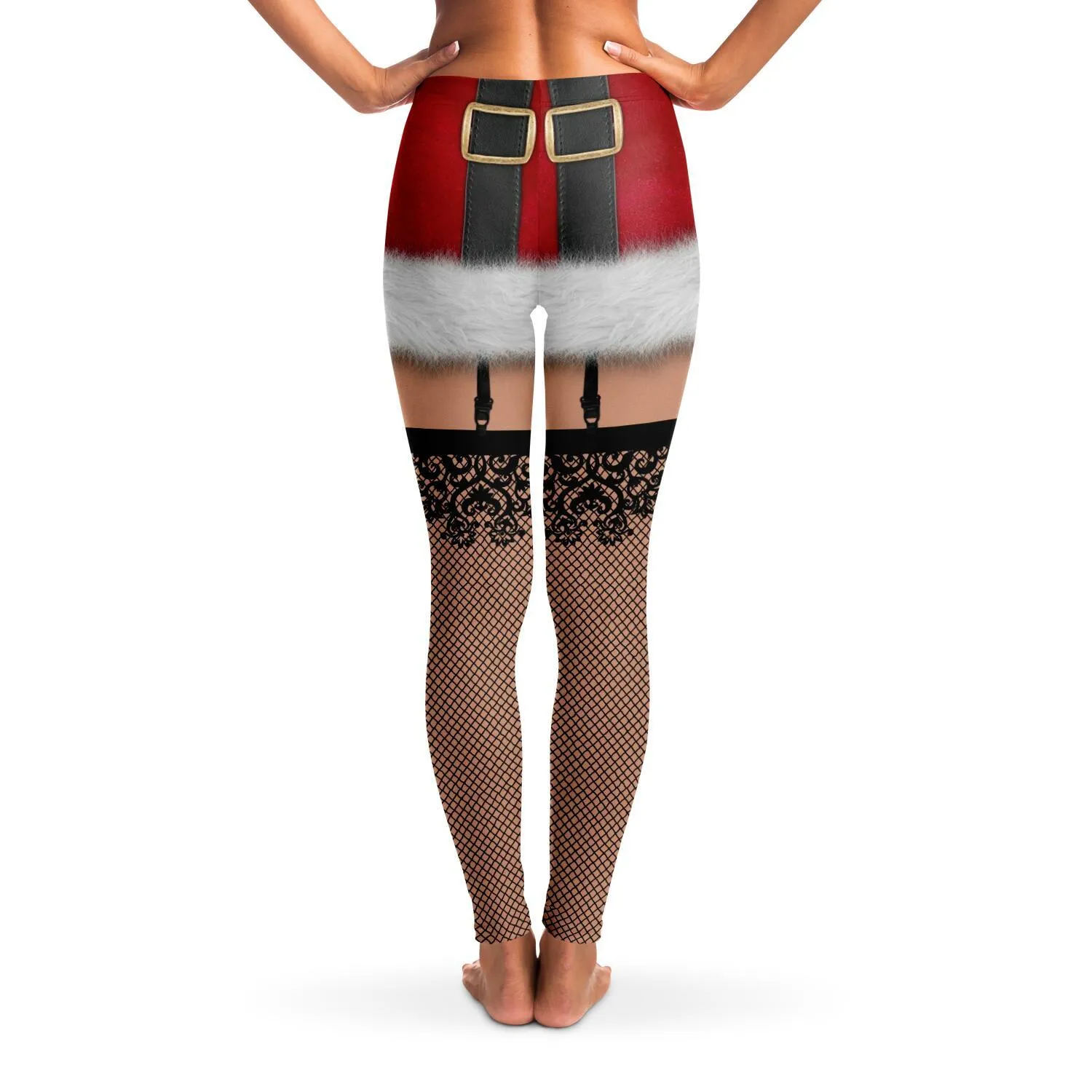 3D Naughty Santa Leggings All Over Print Extra Soft and Stretch