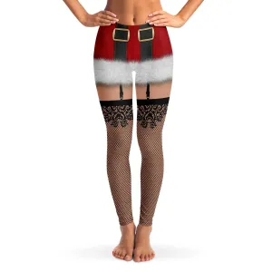 3D Naughty Santa Leggings All Over Print Extra Soft and Stretch