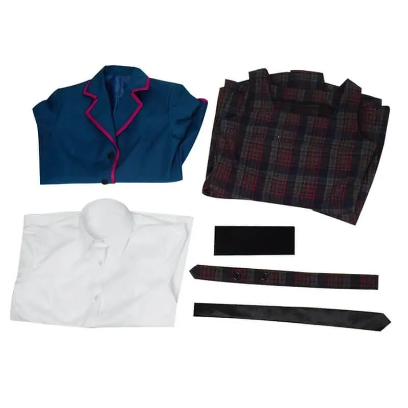 Adult The Umbrella Academy Blue School Uniform Outfit Cosplay Costume