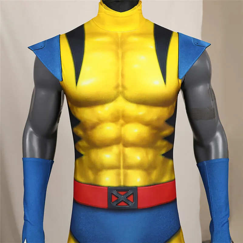 Adult X-Men 97 Wolverine Cosplay Bodysuit with Wolverine Headwear Halloween Costumes