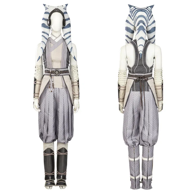 Ahsoka White Suit Star Wars Ahsoka Season 1 Cosplay Costume Headwear Cloak Full Set