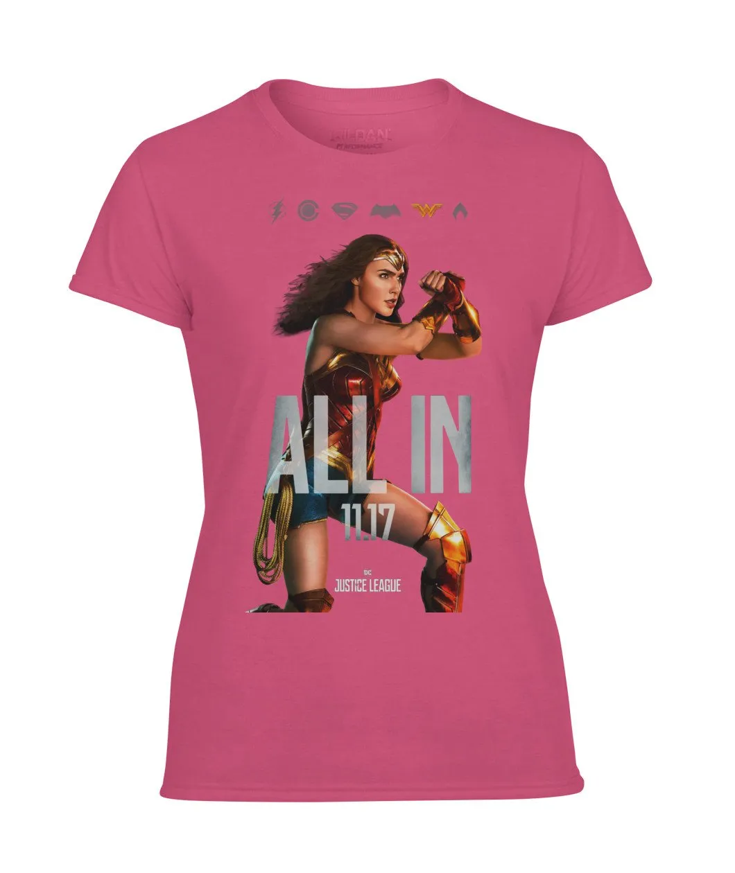 ALL IN Wonder Woman Justice League Premium Performance Womens T-Shirt