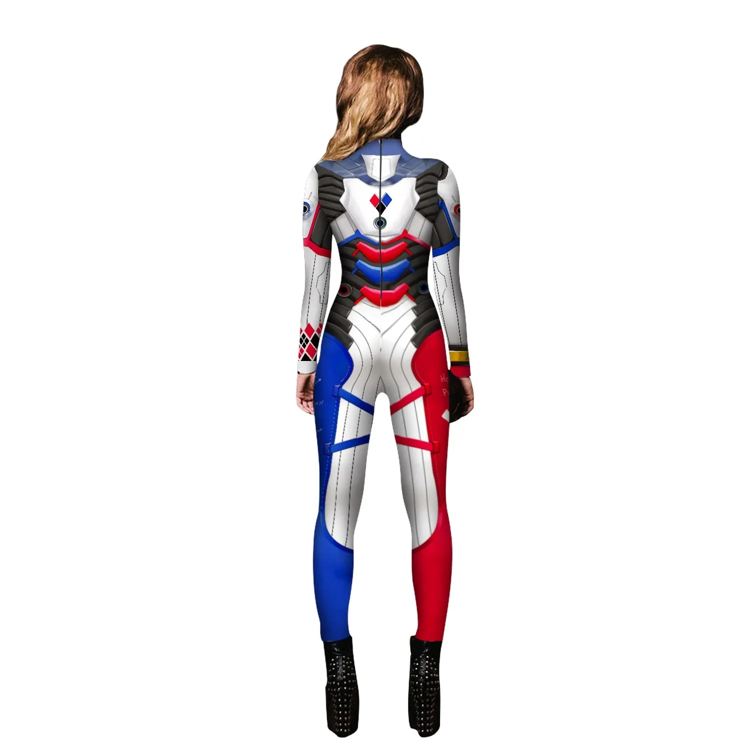 Alternative Harley Quinn D.VA Skin Cosplay Costume Bodysuit (Gloveless & Bootless)
