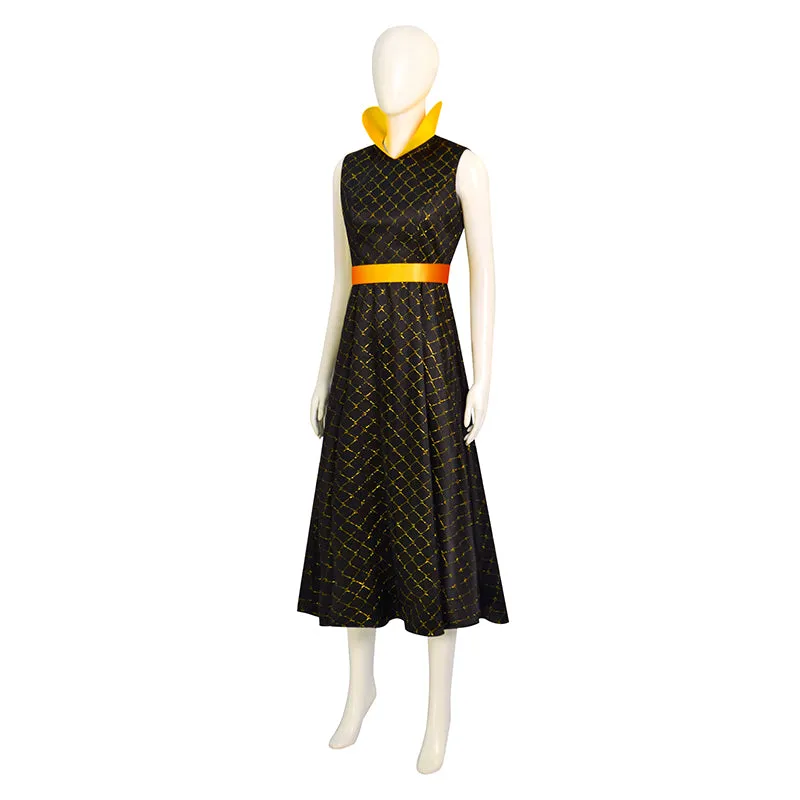 Animed Elemental Amber Cosplay Costume Fire Elemental Long Dress