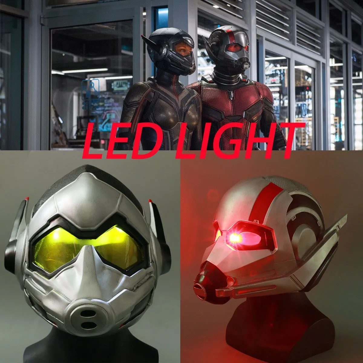 Ant-Man & Wasp LED Glowing Lights Helmet Mask Ant-Man and The Wasp Cosplay