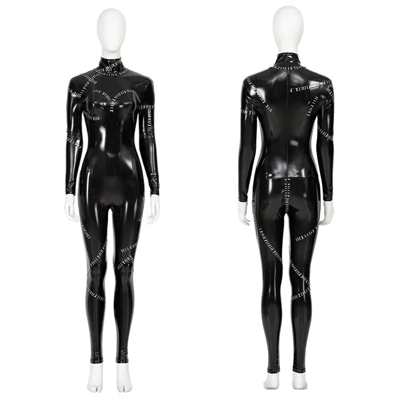 Batman Returns 1992 Catwoman Cosplay Costume Michelle Pfeiffer Catwoman Leather Bodysuit Outfit