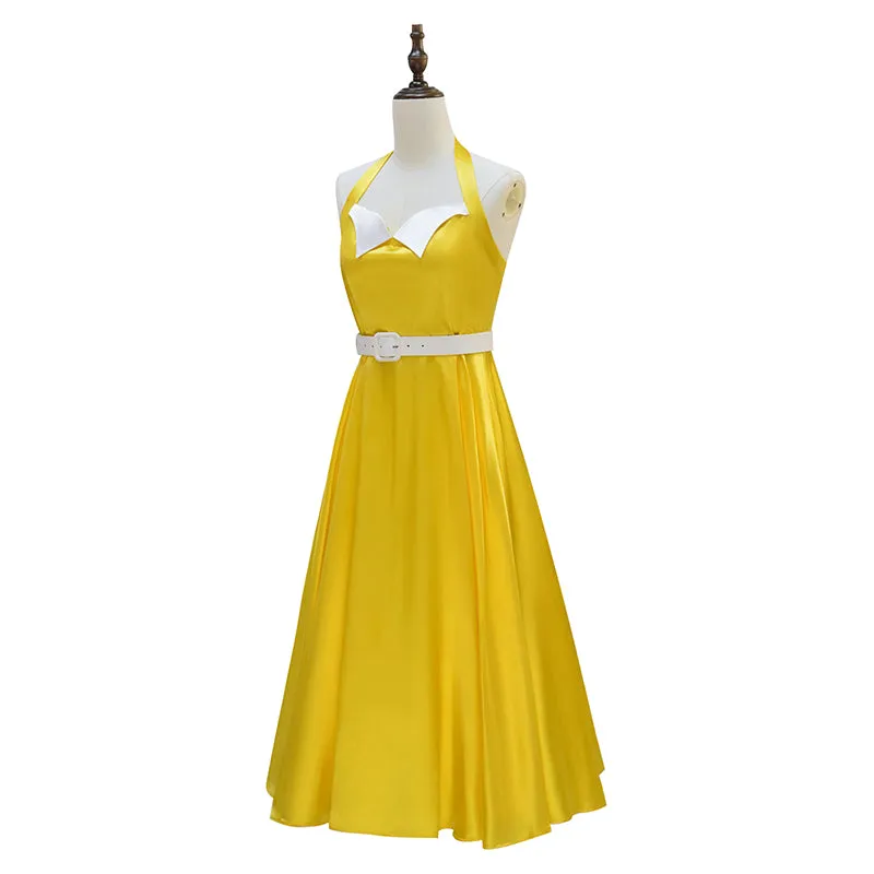 Belinda Chandra Cosplay Costume Doctor Who Yellow Dress Halloween Accosplay