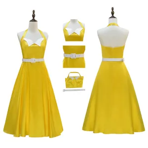 Belinda Chandra Cosplay Costume Doctor Who Yellow Dress Halloween Accosplay