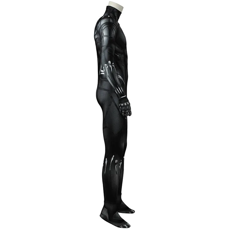 Black Panther Costume T'Challa Cosplay Superhero Jumpsuit Superman Black Suit
