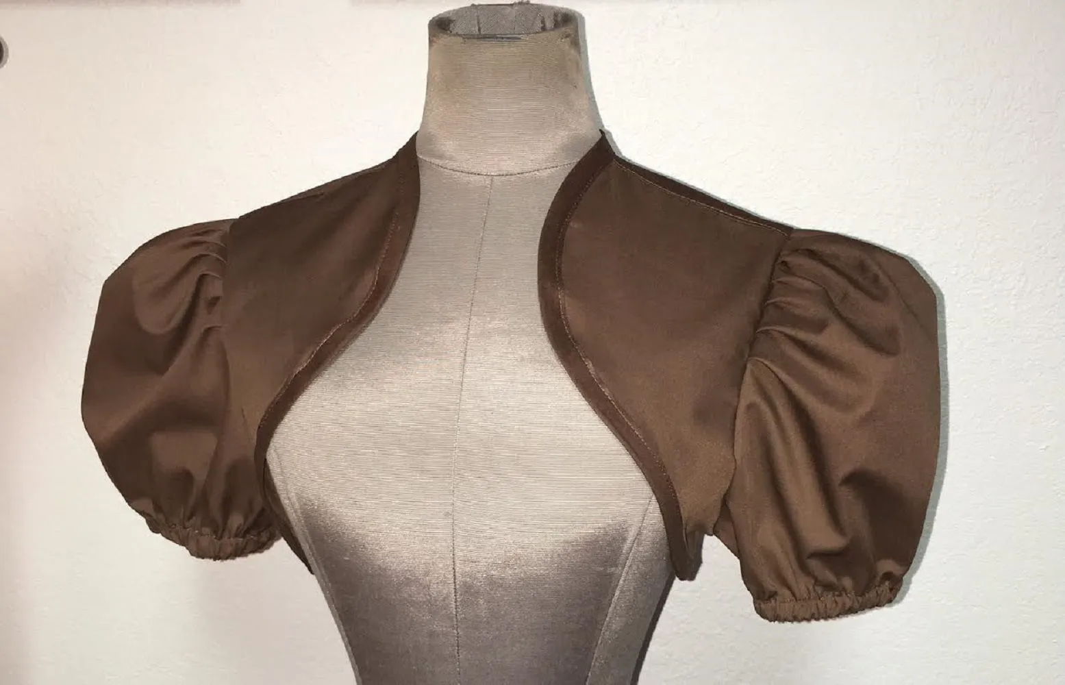 Brown Bolero Shrug with Short Sleeves