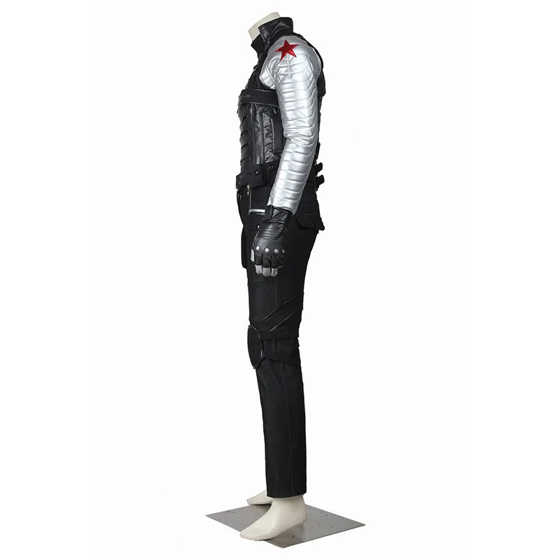 Captain America The Winter Soldier James Buchanan Bucky Barnes Cosplay Costume ACcosplay