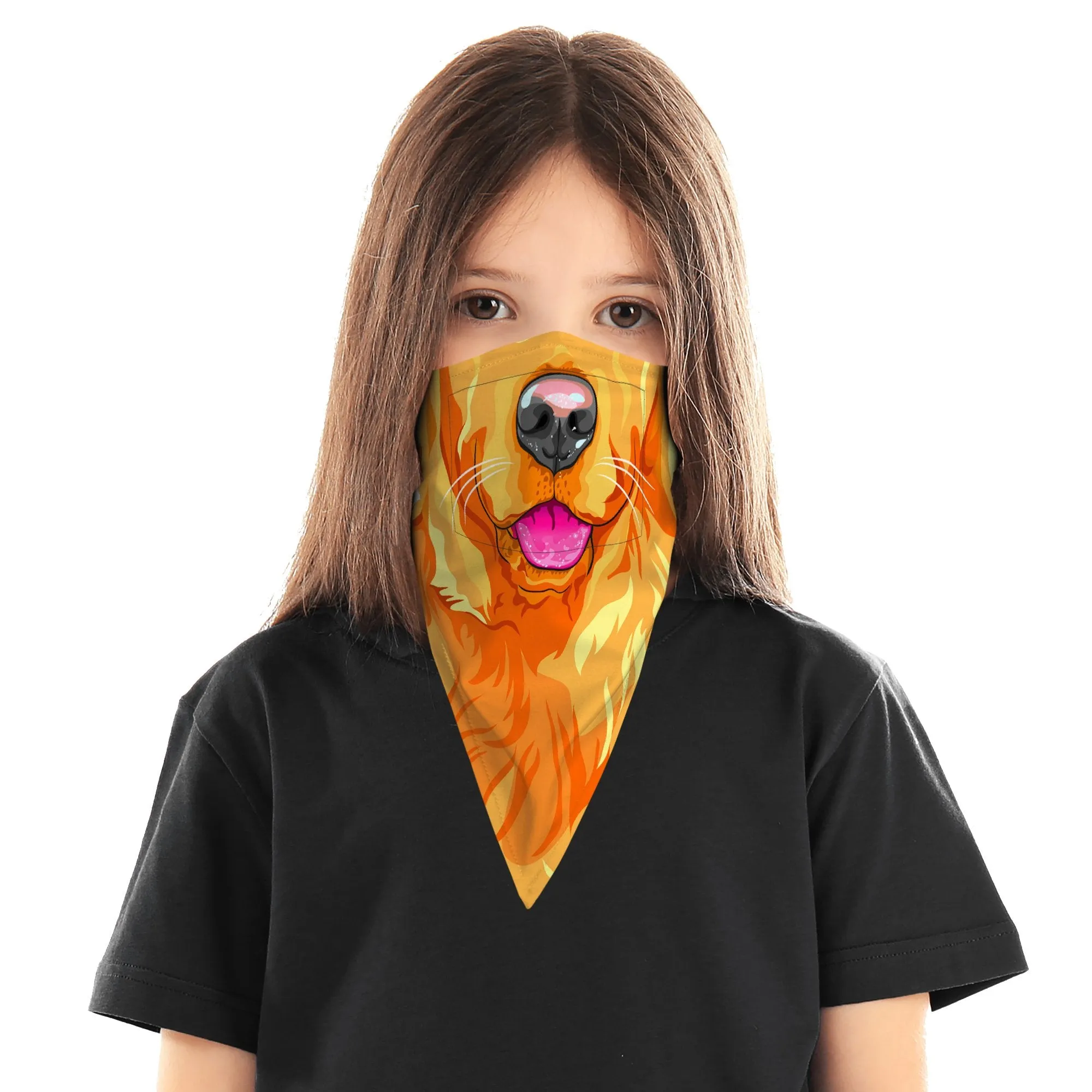Children's Dog Bandana Face Mask Scarf Cover | 2x - 50x Disposable Five Layer Filter Pads Available