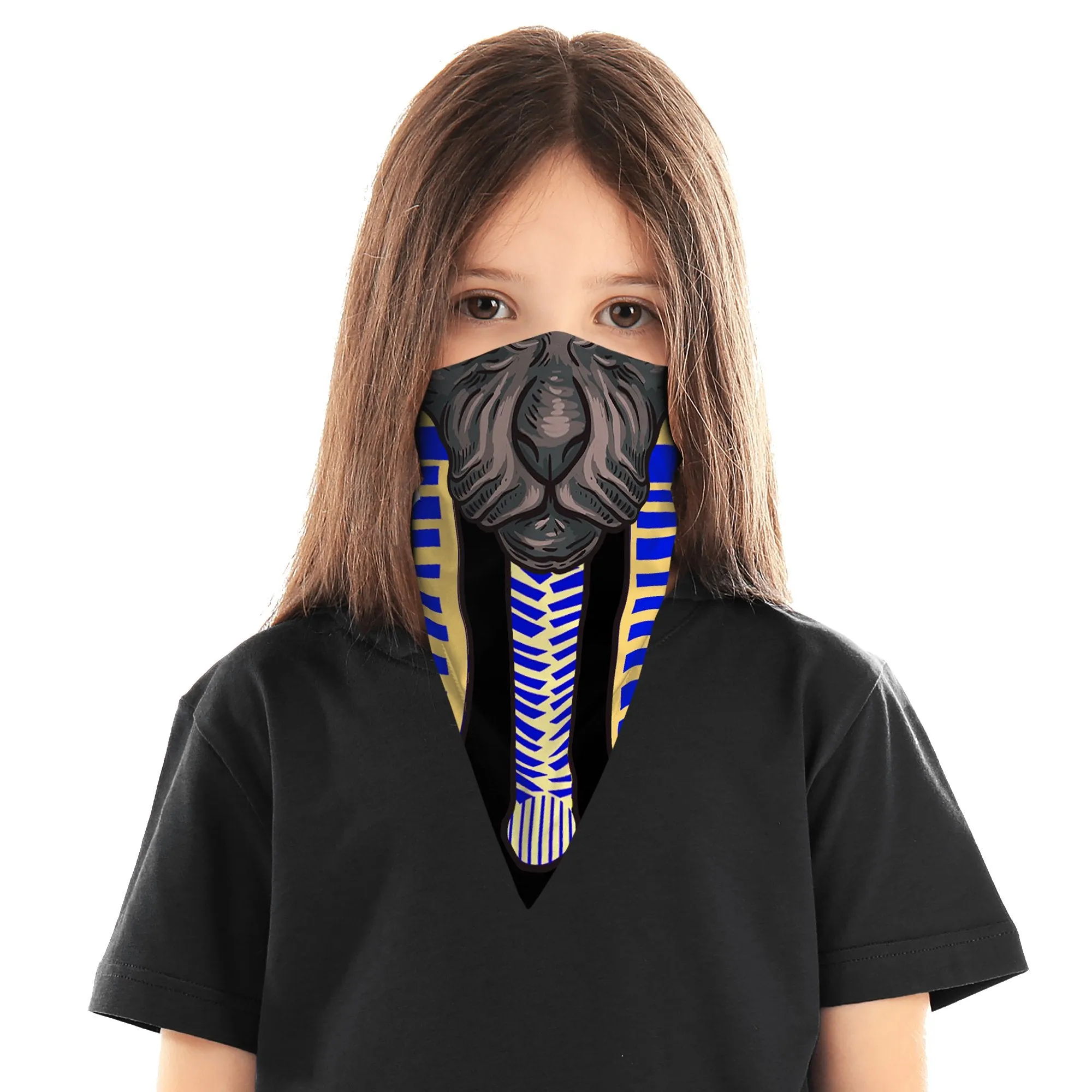 Children's Egyptian Pattern Bandana Face Mask Cover | 2x - 50x Disposable Five Layer Filter Pads Available