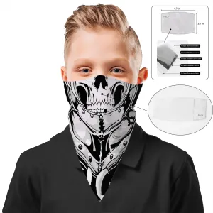 Children's Knight Skull Face Mask Scarf Cover | 2x - 50x Disposable Five Layer Filter Pads Available