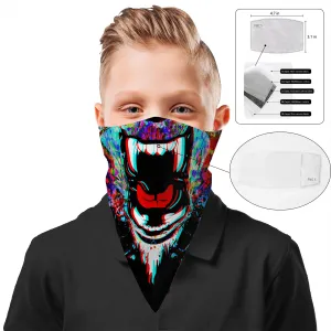 Children's Roaring Bear Bandana Face Mask Scarf Cover | 2x - 50x Disposable Five Layer Filter Pads Available