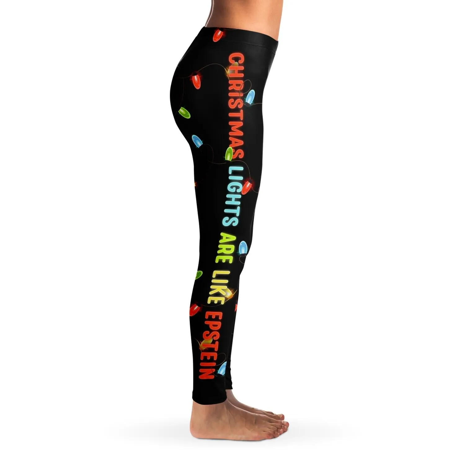 Christmas Lights Are Like Epstein 3D Leggings with Four Way Stretch