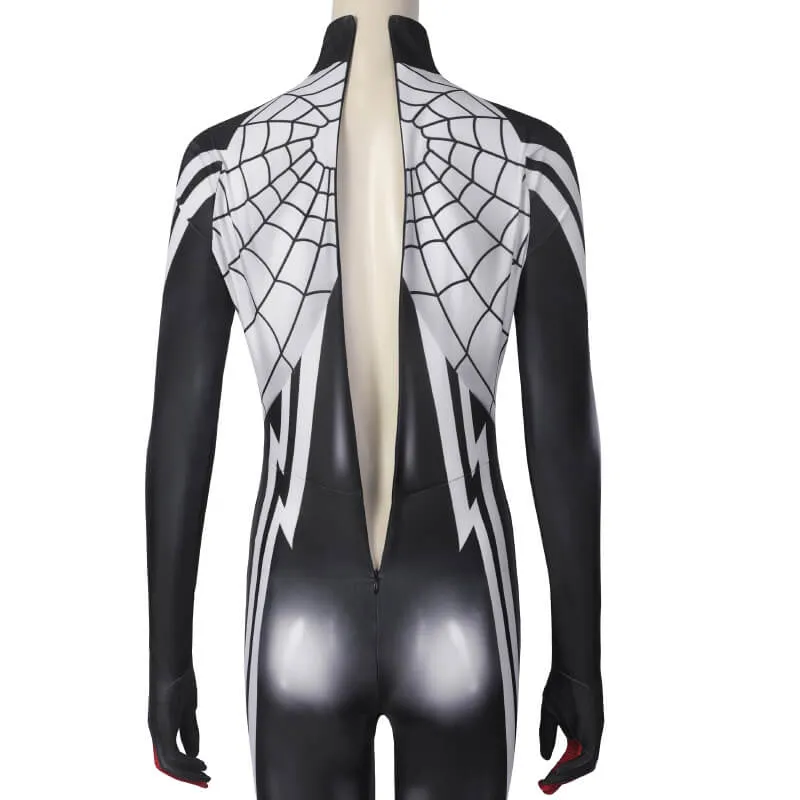 Cindy Moon Silk Costume Spider-Man Bodysuit Cosplay Jumpsuit for Women Halloween Carnival Suit