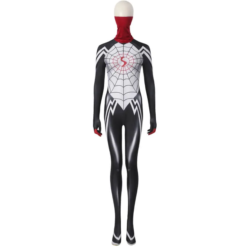 Cindy Moon Silk Costume Spider-Man Bodysuit Cosplay Jumpsuit for Women Halloween Carnival Suit