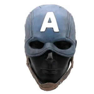 Classic Captain America Superhero Full Head Latex Mask Helmet Halloween Cosplay