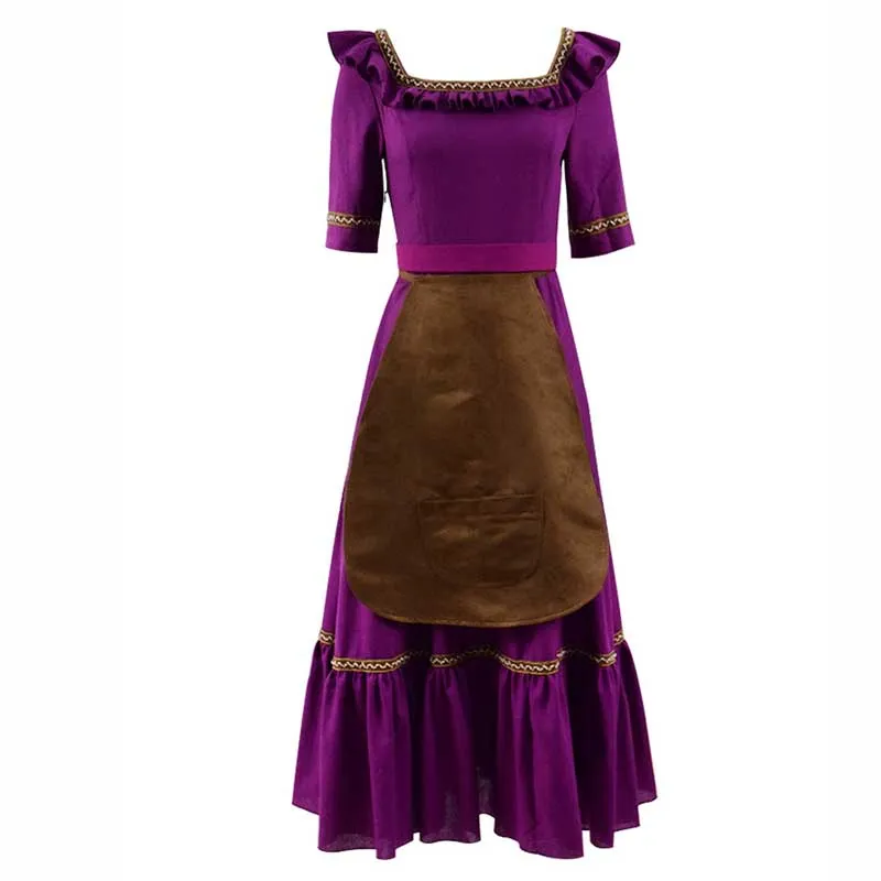 Coco 2017 Movie Mama Imelda Purple Dress Women Halloween Cosplay Costume