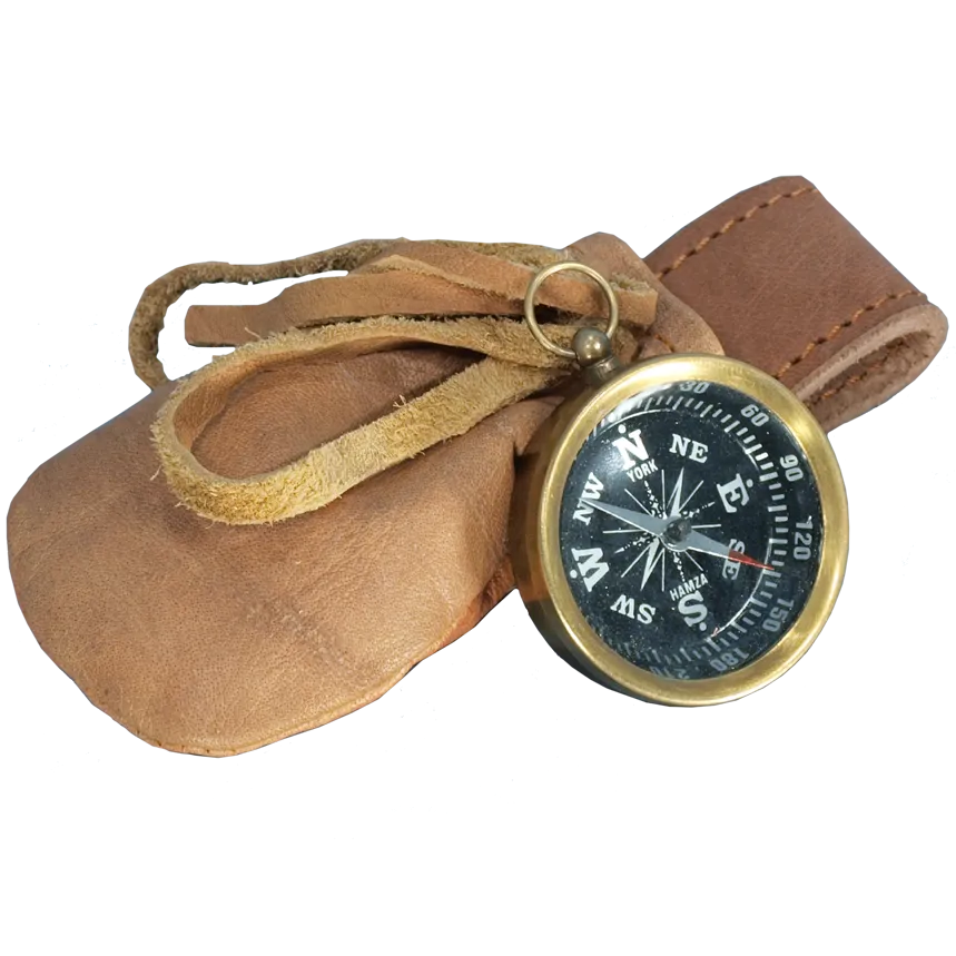 Compass with Leather Pouch