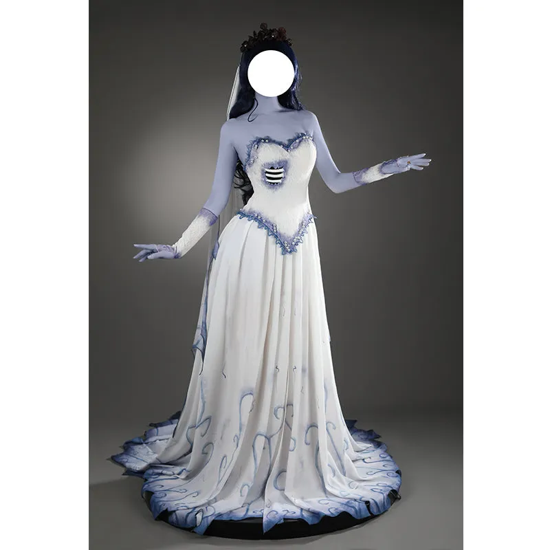 Corpse Bride Dress Tim Burton's Corpse Bride Emily Cosplay Costume Halloween Carnival Suit