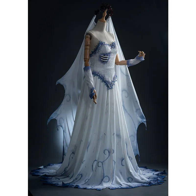 Corpse Bride Dress Tim Burton's Corpse Bride Emily Cosplay Costume Halloween Carnival Suit