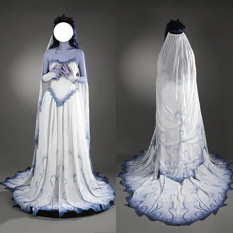 Corpse Bride Dress Tim Burton's Corpse Bride Emily Cosplay Costume Halloween Carnival Suit