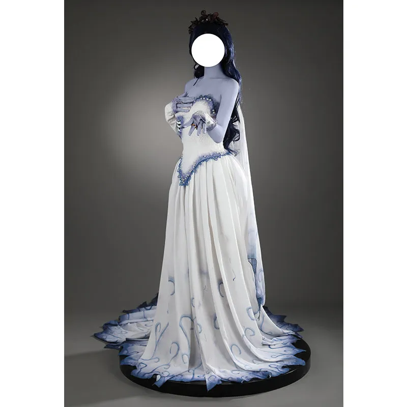 Corpse Bride Dress Tim Burton's Corpse Bride Emily Cosplay Costume Halloween Carnival Suit