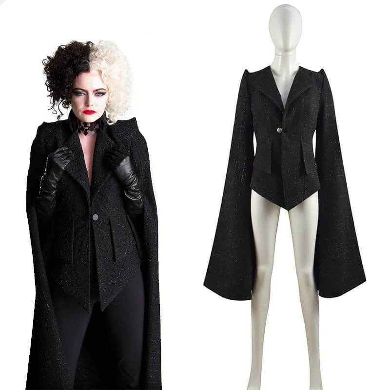 Cruella De Vil Cruella Costumes 2021 Emma Stone Black Coat Cosplay Ideas