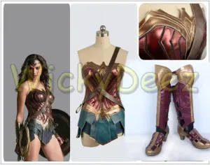 Custom Size Wonder Woman Justice League Complete Cosplay Costume   Boots & Lasso