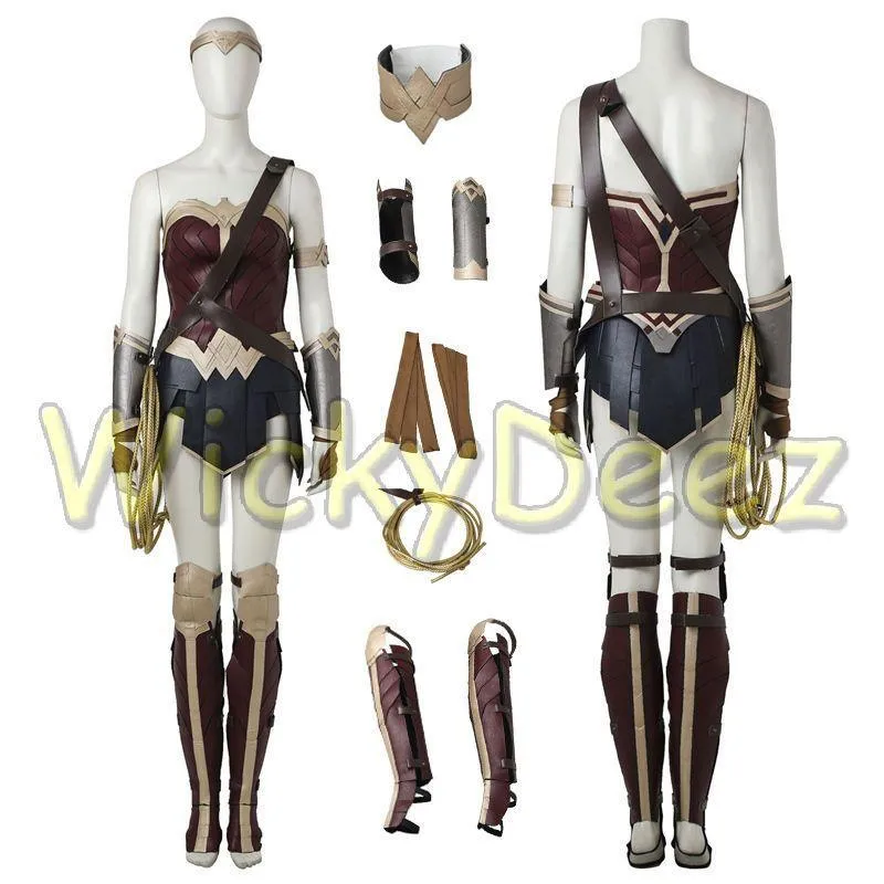Custom Size Wonder Woman Justice League Cosplay Costume with Boots & Lasso