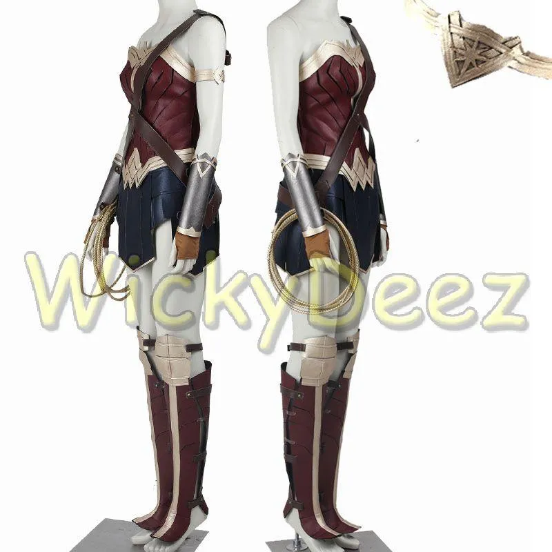 Custom Size Wonder Woman Justice League Cosplay Costume with Boots & Lasso