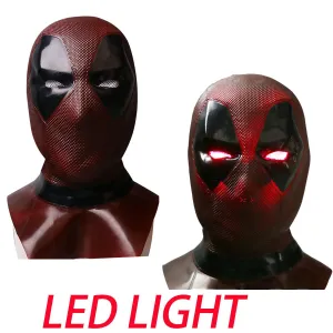 Deadpool 2 LED Glowing Eye Lights Full Face Mask Cosplay Balaclava Prop