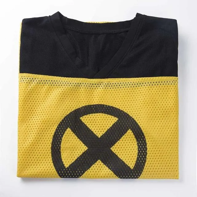 Deadpool 2 Movie Yellow and Black X-Men T-Shirt Cosplay Costume Tee Shirt