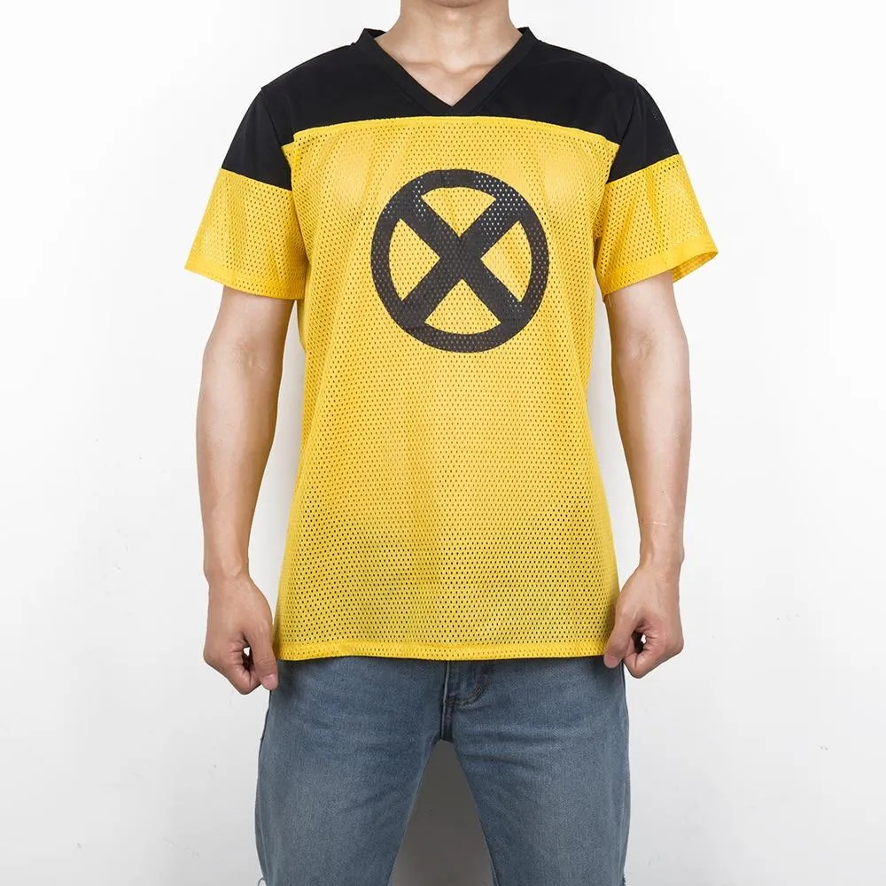 Deadpool 2 Movie Yellow and Black X-Men T-Shirt Cosplay Costume Tee Shirt