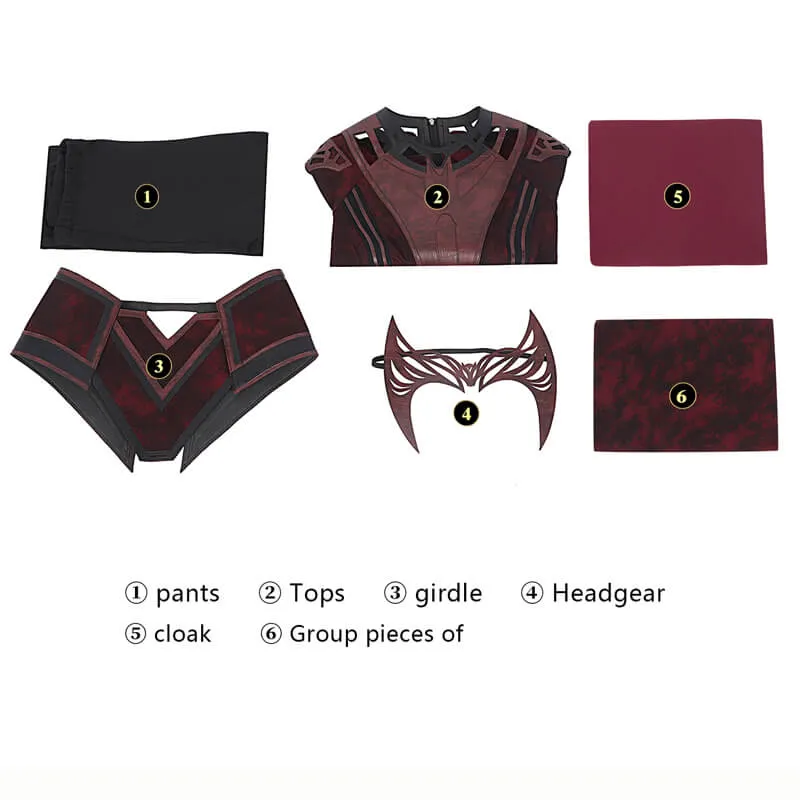 Doctor Strange 2 Scarlet Witch New Costume with Skirt Wanda New Outfit Halloween Cosplay Costumes