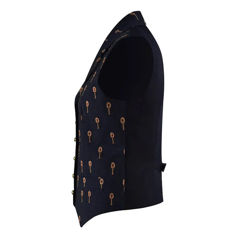 Doctor Who 13th Doctor Waistcoat Thirteenth Doctor Vest Flower Embroidery Cosplay Costume