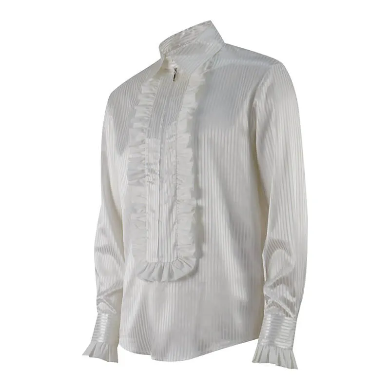 Doctor Who 3rd Doctor Season 8 Small Collar Frill Shirt Third Doctor Shirt Cosplay Costume