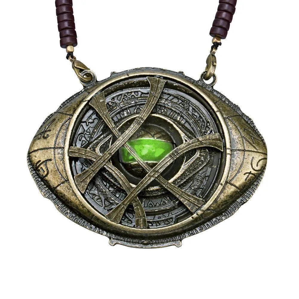 Dr Strange Ring & Necklace Eye of Agamotto Glow in the Dark Pendant Cosplay Prop