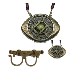 Dr Strange Ring & Necklace Eye of Agamotto Glow in the Dark Pendant Cosplay Prop