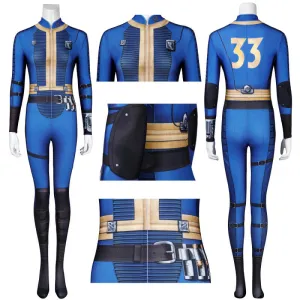 Fallout Onesie Fallout Lucy Cosplay Jumpsuit 33 Vault Suit Female ACcosplay