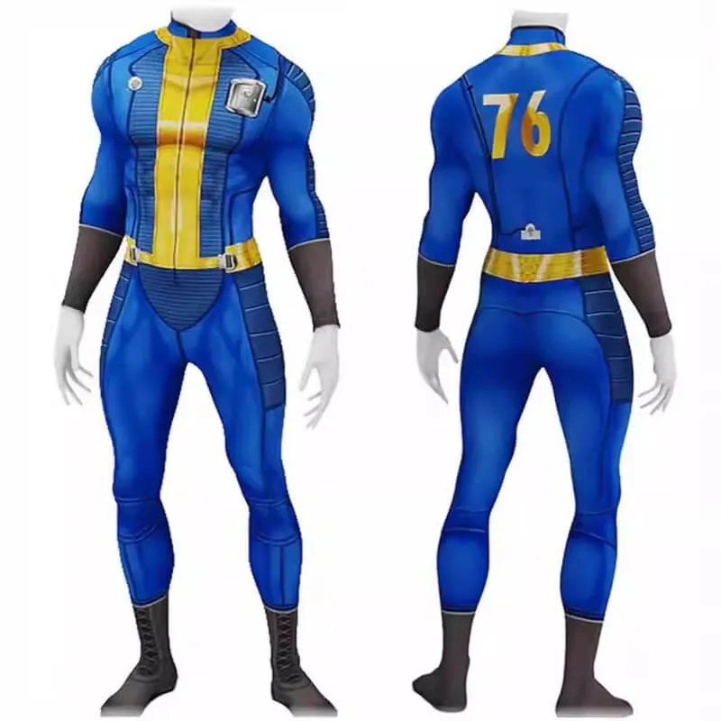 Fallout TV Vault 111 Dweller Blue Jumpsuit 76 Dweller Blue Jumpsuit Halloween Suit ACcosplay